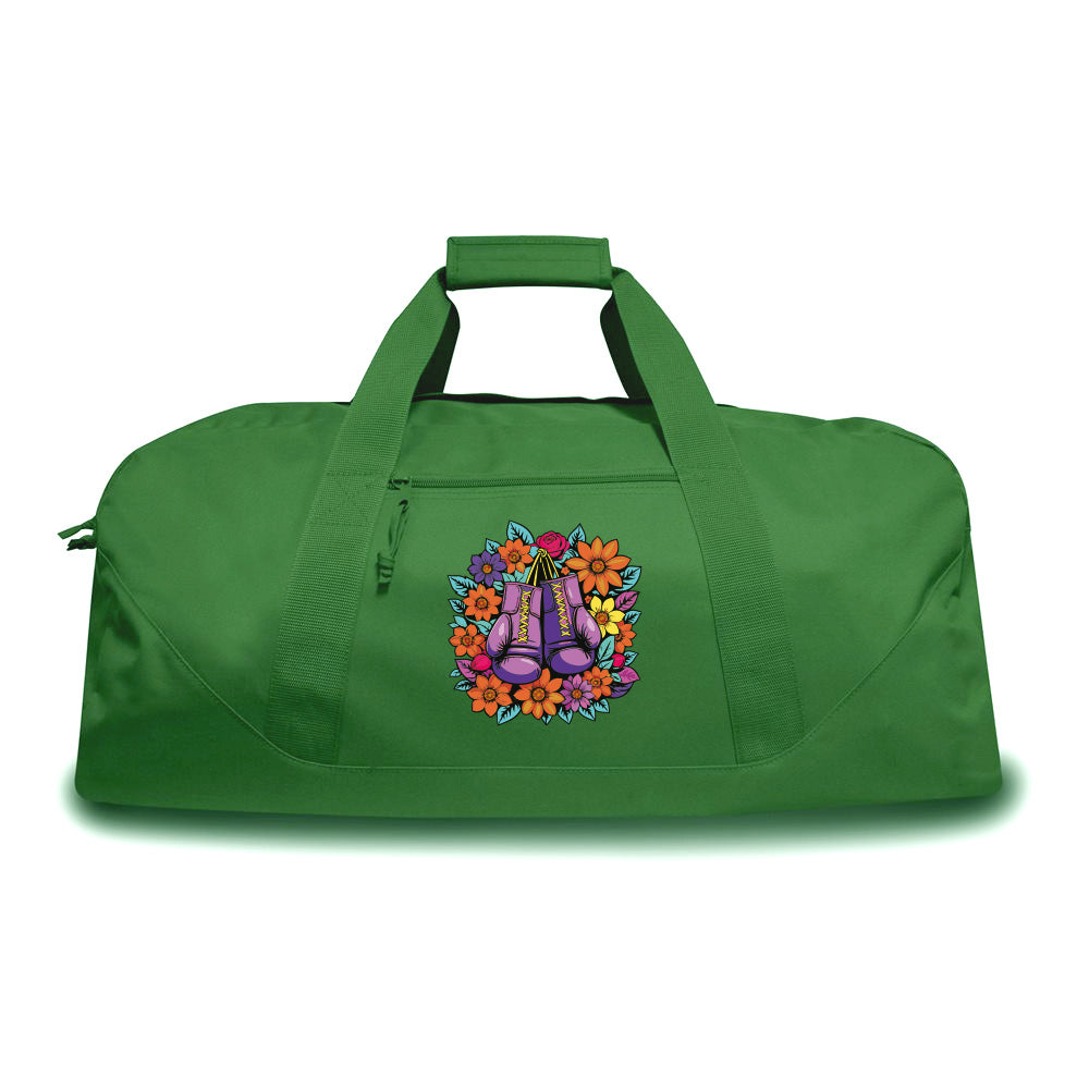 Boxing Gloves and Flowers Large Gym Duffel Bag