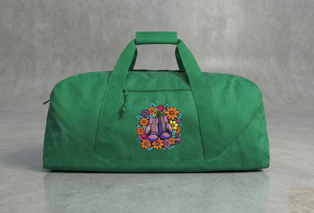 Boxing Gloves and Flowers Large Gym Duffel Bag