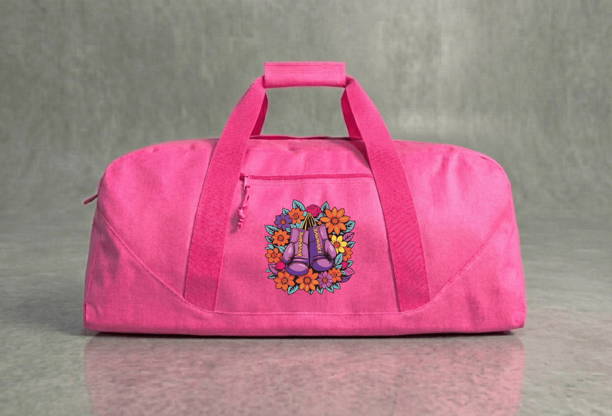 Boxing Gloves and Flowers Large Gym Duffel Bag