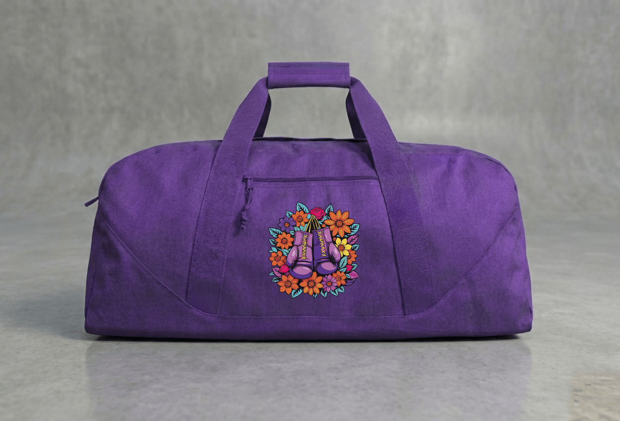 Boxing Gloves and Flowers Large Gym Duffel Bag