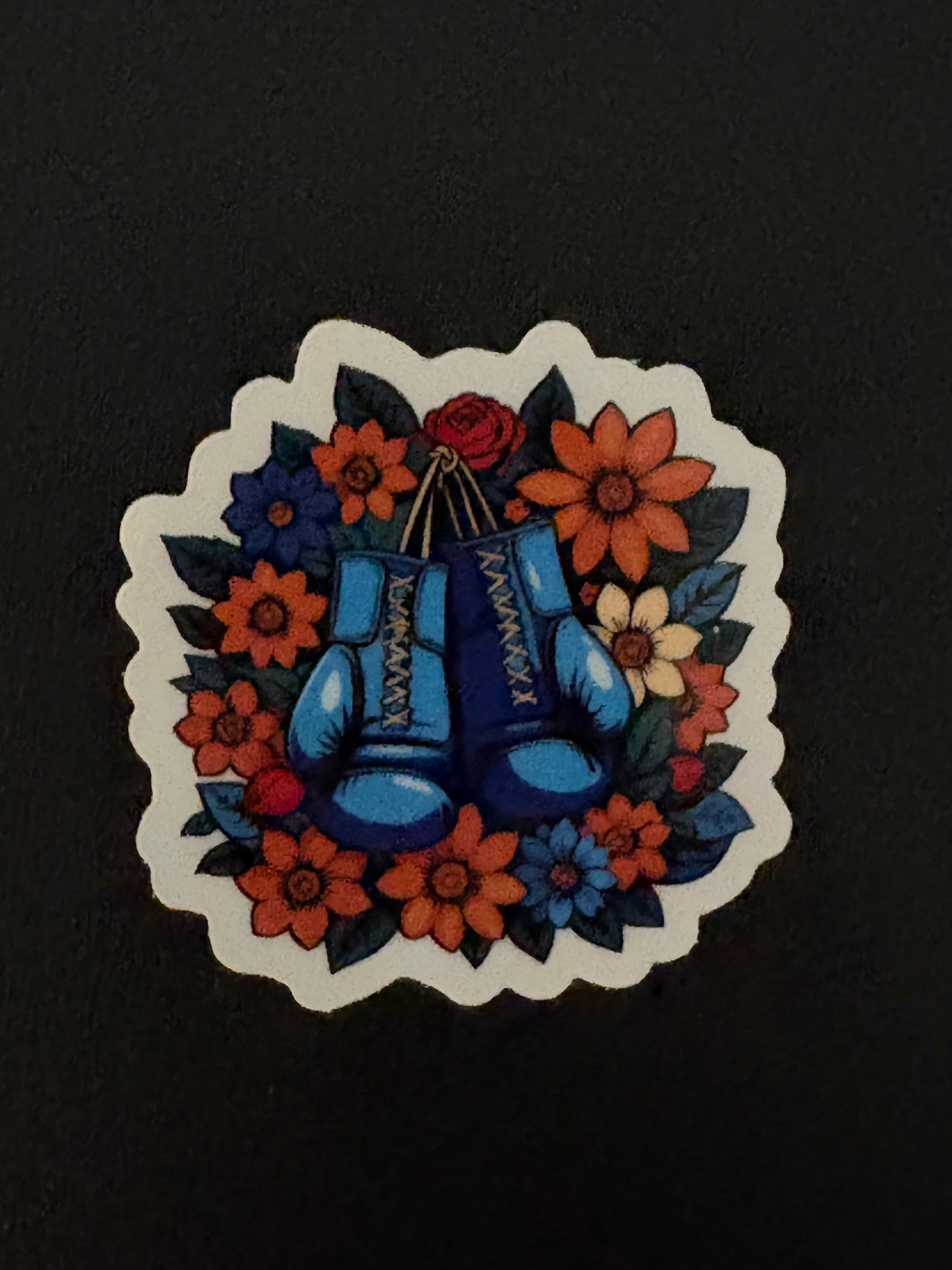 Floral Boxing Gloves Sticker
